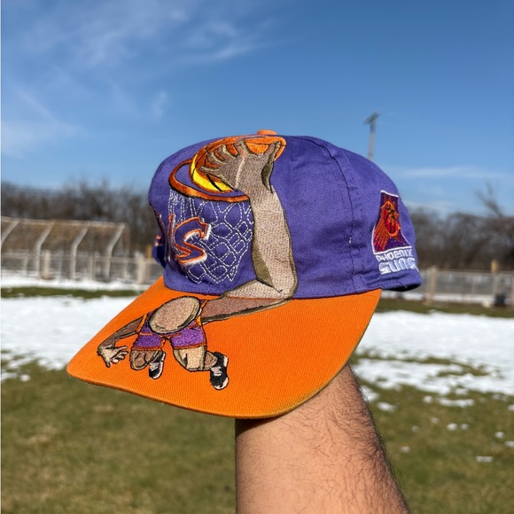 Vintage 90s Drew Pearson Dunk Twill Phoenix Suns NBA Graffiti Hat Cap Snapback - Picture 7 of 13